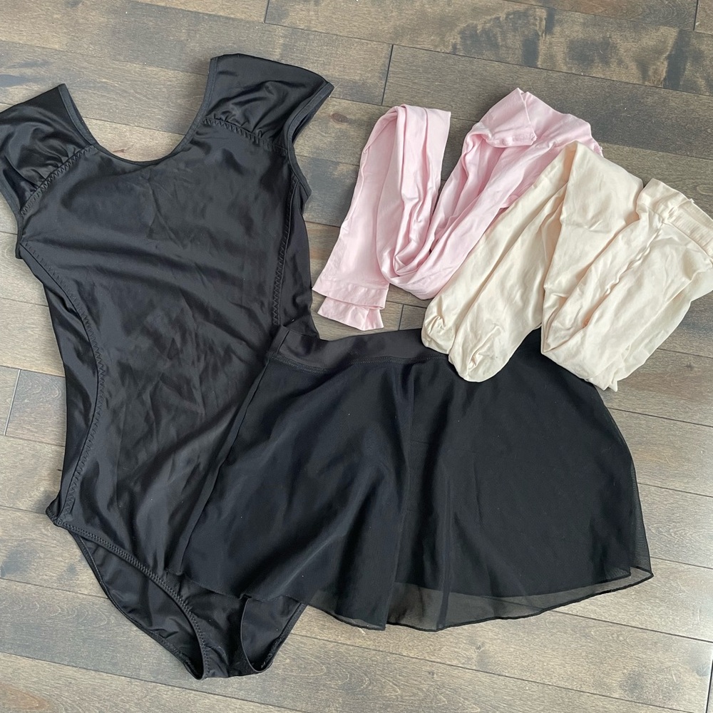 Dance Leotard + Voile Ballet Skirt + 2 tights